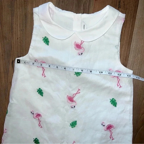 Janie and Jack Embroidered Flamingo Dress , White, Size 8 - Picture 3 of 11